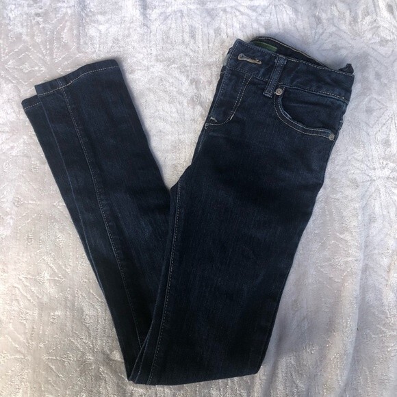 Old Navy Girl's Super Skinny Adjustable Waist Dark Wash Denim Jeans 12 Slim - Picture 5 of 8